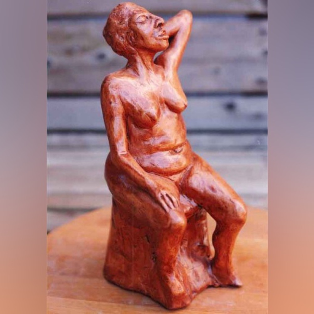 ‘Noble Woman’ Original Sculpture Terra Cotta Clay 1 of 1. Table top size